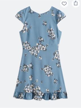 NWOT Sugarlips Light Blue Floral Ruffle Hem Dress
